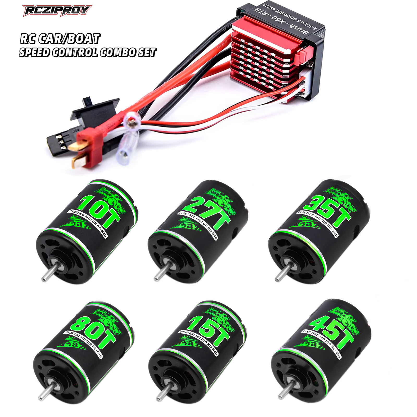 Esc Waterproof 60A - Moteur brossé étanche RC 540 10T-80T,