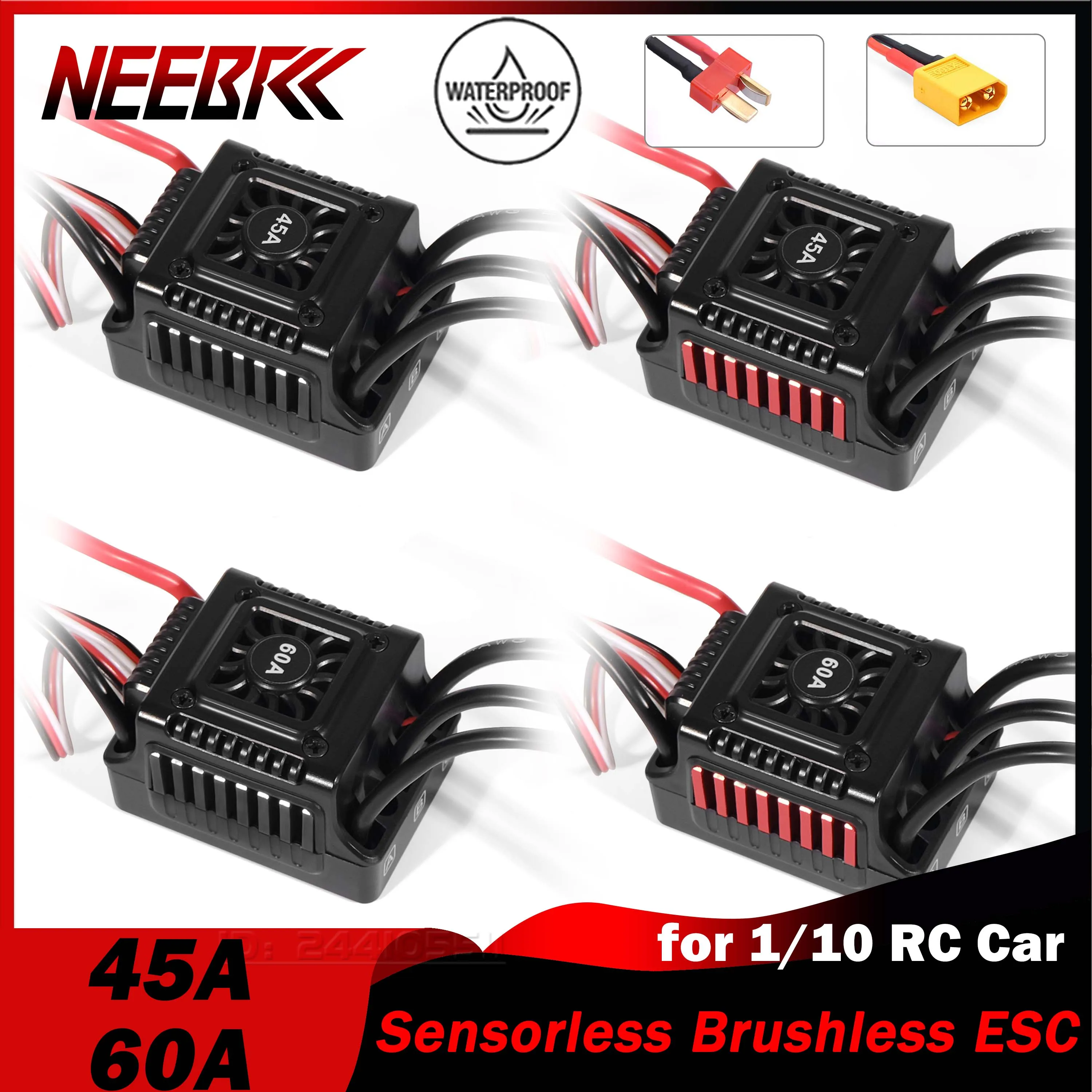 Esc Waterproof 60A - NEEBRC-Brushless Sensorless ESC BEC Waterproof T/count60