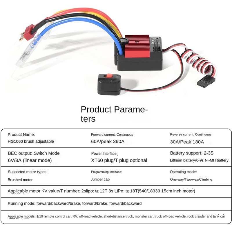 ESC étanche BEDW-HG1060 60A à  - Esc Waterproof 60A avis et prix