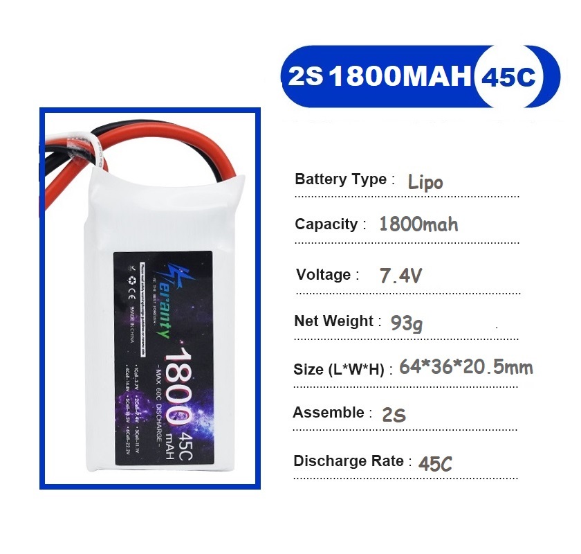 2 pièces 7.4V Lipo 2S batterie - Rc Hobby Helicopter avis et prix